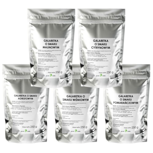 Zestaw galaretka w proszku mix smaków 5 x 250 g